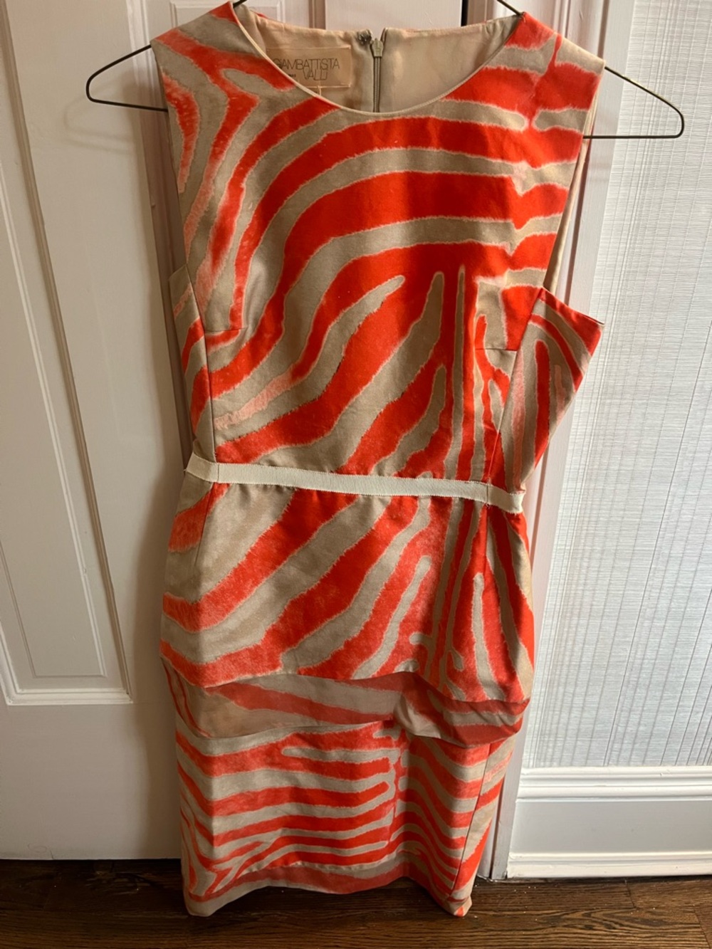 Giambattista Valli Orange & Beige Zebra-Print Sheath Dress